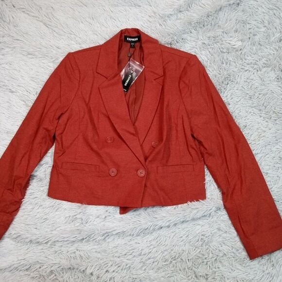Express Jacket Womens S Blazer Lightweight‎ Coat Faux Pockets